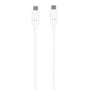 Vivanco USB-C til USB-C 2.0 kabel på 2 meter, udført i hvidt materiale med to USB-C stik og to små prikker på hver konnektor.