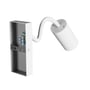 SpectrumLED Squalla Variosa Flexi Switch væglampen vist uden frontdæksel, der afslører intern ledningsføring og monteringsmekanisme.