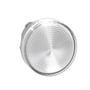 Topvisning af et Schneider Electric lampehoved med hvid, riflet linse og indbygget LED-teknologi, klar til installation.