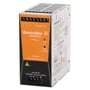Weidmüller Pro Max3 240W strømforsyning med 24VDC, 10A output, vist fra en let skrå vinkel, fremhæver orange frontpanel og tilslutningsterminaler.