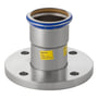 Geberit Mapress RFG flangeovergang 76,1 mm fremstillet af rødgods med tydeligt synlig blå og gul pakning.