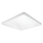 SG Armaturen Sense Surface armatur 600x600mm i hvid aluminium med blød kant og diffus lysflade.