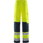 Bagfra af Kansas HI VIS Bukser KL2 2001 i gul og marineblå, str. C48, med flere praktiske lommer og refleksdetaljer.