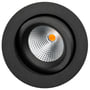SG Armaturen Junistar Isosafe sort downlight med 7W LED og DimToWarm funktion set forfra.