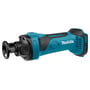 Makita 18V kulfri rotationsskærer i blå og sort med synlig værktøjsende og justerbar føringssko.