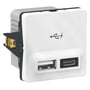 LK FUGA® Stikkontakt med USB A+C, 2,4A, 1 modul - hvid