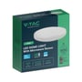 V-TAC 18W LED sensorlampe i dens emballage, der viser 1830 lumens, 3000K og mikrobølgesensor.