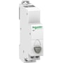 Schneider Electric Acti9 iPB trykkontakt, 1 bryde, 20A, grå, monteret på en DIN-skinne.