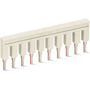 Wago 10-polet laske i beige plast med 2,5mm² areal og CAGE CLAMP S-teknologi på hvid baggrund.