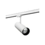 SG Armaturen Tube Eco Spot spotlight i hvid aluminium monteret på en hvid 3-faset skinne med DALI-system.