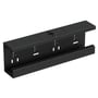 Wibe T-stykke WGX-S TSU 130x72 i sort RAL9017/30 med synlige monteringshuller og en åbning i toppen.