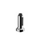 Hansgrohe udløbstud med udtræk til Variarc armaturer i blank krom finish med sort greb på siden.