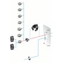 Diagram der illustrerer montering af Schneider Electric låsesystem med 1242E nøgle i en frontplade.