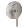 Grohe Lineare New etgrebsbatteri med rund 158mm børstet stål forplade og metalgreb.