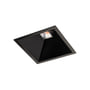 SG Armaturen Soft Square downlight i sort med 12W, 3000K og DALI styring, vist på hvid baggrund.