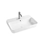 Lavabo Legacy 60 håndvask i hvidt porcelæn set skråt ovenfra i en mindre, samlet visning med armatur.
