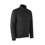 ID Identity herre cardigan 0840 i sort stretch materiale med vaffel fleece struktur og YKK lynlås.
