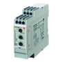Carlo Gavazzi DCB01CM24 tidsrelæ set tættere på forfra, med funktionsvælger, to tidsknapper og tilslutningsklemmer.