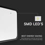 Detaljebillede af V-TAC LED loftlampens diffusor, der viser en SMD LED og fremhæver energieffektivitet.
