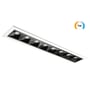 SG Armaturen Inspire R 300 downlight i hvid med 7 sorte reflektorer og TW-indikator øverst til højre.