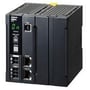 Omron S8BA-24D24D240LF UPS til DIN-skinne, 10A og 240W, vist med frontpanelet der viser status-LEDs og knapper.