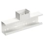 Wibe WGX-S TSU T-stykke til kabelbakkesystemer, 110x72 mm, i hvid RAL9003/70, vist med en central stigning.