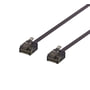 DELTACO U/UTP Cat6a fladt patch kabel, 0,3 meter, sort