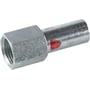 Geberit Mapress overgangsfitting med el-forzinket stål, 18mm til 3/4'' muffe, med synlig rød mærkning.