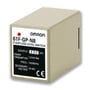 Omron 61F-GP-N8 floatless level switch i beige kabinet med sort label, der viser tekniske specifikationer og CE-mærke.