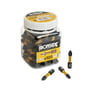 Ironside kraftbit TORX TX25 på 32 mm ved siden af en plastbeholder med bits og tre løse bits.