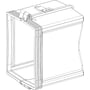 Schneider Electric endedæksel til 500-1000A skinne, hvid RAL 9001, som en 3D-tegning. Dette dæksel har IP55 beskyttelse og bruges til mellemspænding.
