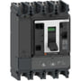 Maksimalafbryder Schneider Electric ComPacT NSX 400S DC 4P, vist med sideprofil og tydelig mærkning af funktioner.