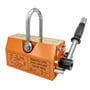 Diesella permanent løftemagnet DMAG-0600 i orange metal med 600 kg løftekapacitet, komplet med løftebøjle og betjeningshåndtag.