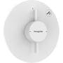 Hansgrohe DuoTurn S brusearmatur, Ø155mm, hvidt design med en metalgreb og trykknap til betjening.