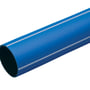 Wavin SafeTech 160 mm PE100RC PN16 SDR11 rør i blå farve med to lyse striber på en hvid baggrund.