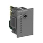 ABB TA5130-KNXPB KNX options-modul med KNX adresse switch og en trykknap i grå plast med synlig printplade.