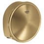 Grohe Talentofill montagesæt i messing børstet cool finish, diameter 91mm, viser produktets moderne og elegante design med Grohe logo.