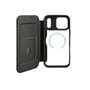 Åbent 4smarts Urban Pro flipcase set indefra med kortlomme, kamerahuller og en lys ring på bagsiden.