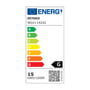 Energimærke for SpectrumLED AR111 LED-spot på 15 W, der viser energiklasse G og et forbrug på 15 kWh pr. 1.000 timer.