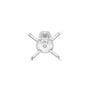 Deltaco projektorloftbeslag set nedefra med rund midterplade og fire udspændte monteringsarme.