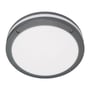 Evje Grafit 19W 2000 LED armatur med sensor, fremstillet i grå pulverlakeret aluminium med hvid opal polycarbonat skærm.