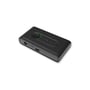 ICY Dock U.2 NVMe SSD-adapter til USB 3.2 Gen2 set fra enden med USB-C-port og 12 V-strømindgang.