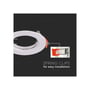 V-TAC downlight-kit til MR16/GU10 vises med forstørret detalje af det orange fjederclipsbeslag til montering.