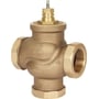 Danfoss sædeventil VRB3, DN40, PN16, kvs 25, med gevindtilslutning og synlig pil for flowretning.