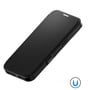 4smarts Urban Pro sort flipcase til Apple iPhone 17 lukket og skråt set med struktur på forsiden.