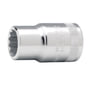 Bahco 1/2" 6-kant top i højglanspoleret stål med 22 mm størrelse og indvendig sekskantprofil.