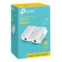 Emballagen til TP-LINK AV 600 Nano Powerline-adapter starterkit viser de to adaptere og model TL-PA4010 KIT.