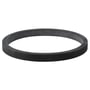 Geberit-pakning til forskruning på 56 mm set skråt forfra, med sort ringform og bred, flad kant.