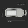 V-TAC 50W LED gadelampe set forfra med dimensionerne 170mm x 435mm angivet, fremhæver LED panelet.