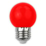 V-TAC rød 1W LED kronepære med matteret glas og stor E27 fatning, isoleret på hvid baggrund.
